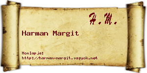 Harman Margit névjegykártya